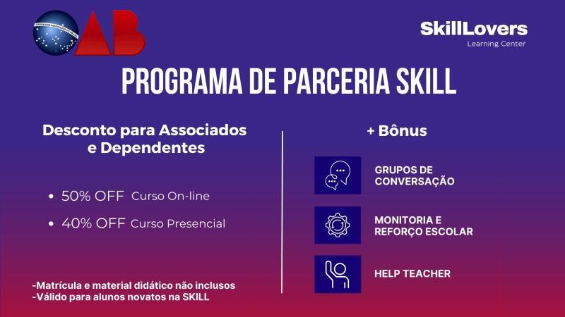 Advocacia tem descontos de até 50% em parceria com Skill Idiomas 